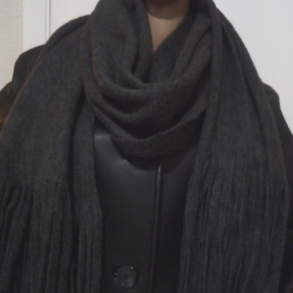 Nwt Solid Gray 80 Fringed Scarf By Lucky Brand